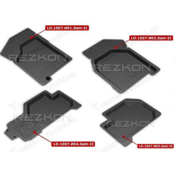 Ковры салона ВАЗ 2108-15 резиновые <b>REZKON Premium 1039010400</b>