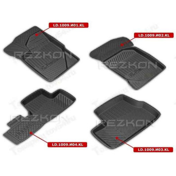 Ковры салона ВАЗ 1118 Калина резиновые <b>REZKON Premium 1039030400</b>