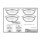 Колодки тормозные дисковые перед. Audi A3 93-01 Seat Cordoba, Ibiza 02-09, Ibiza 09- /в комл. противошумная пластина, смазка, контакт индикатора износа <b>RIXOS MD8139WS10</b>