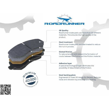 Колодки тормозные передние <b>ROADRUNNER RR-21812-SPD</b>