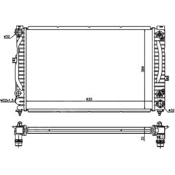 Радиатор AUDI A4 / S4 2.4 / 2.5TD / 2.6 / 2.8 94-00 / / AUDI A6 / S6 2.4 / 2.7T / 2.8 97-04 / / VOLKSWAGEN PAS B5 (96-05) / / SKO <b>SAT AD0004</b>