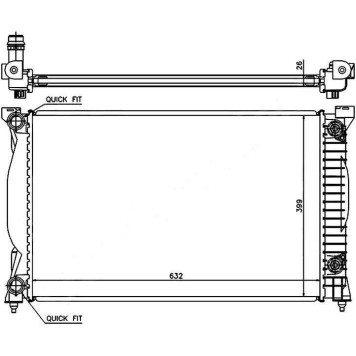 Радиатор AUDI A4 / S4 1.8T / 1.9TD / 2.0 / 2.0T / 2.0TD 00-07 / AUDI A6 / S6 2.0 01-04 <b>SAT AD0006</b>