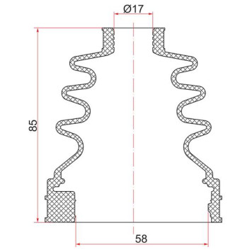 Пыльник шруса внутренний задн. прав. HONDA CR-V RE (смазка, 2 хомута. резина) <b>SAT BKFD-030</b>