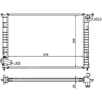 Радиатор MINI COOPER 1.6 01-06 <b>SAT BW000-MINI</b>