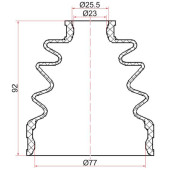 Пыльник шруса внутренний FR HONDA CR-V RD5 / RE (смазка, 2 хомута. резина) <b>SAT C-1083</b>