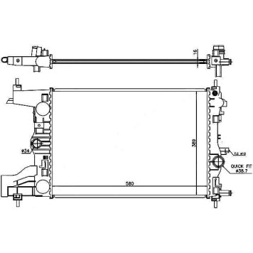Радиатор CHEVROLET CRUZE 1.6 / 1.8 09- / / ORLANDO / ZAFIRA C 1.8 10- / / OPEL ASTRA J 1.4 / 1.6 / 1.8 09- (пл <b>SAT CH0006-MT</b>