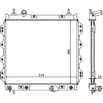 Радиатор CHRYSLER PT CRUISER 1.6 / 2.0 / 2.4 / 2.4T 00- <b>SAT CR0001</b>