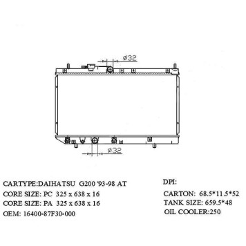Радиатор DAIHATSU PYZAR 96-02 / CHARADE 93-98 <b>SAT DA0002</b>