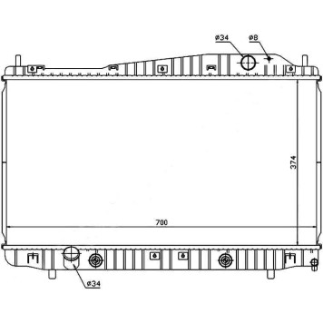 Радиатор DAEWOO MAGNUS / CHEVROLET EVANDA 1.8 / 2.0 02- / TOSCA / EPICA 2.0 / 2.5 06- <b>SAT DW0002</b>