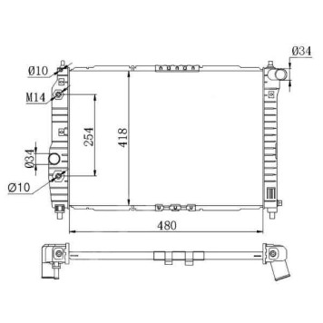 Радиатор DAEWOO KALOS 02- / CHEVROLET AVEO 1.2 05- <b>SAT DW0007-1.2</b>