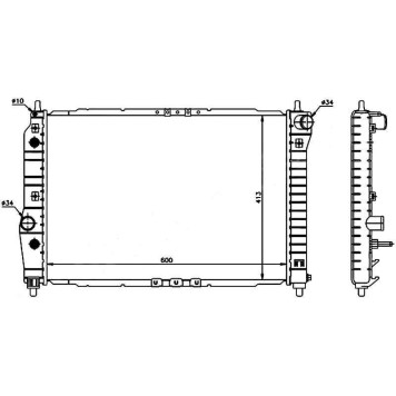 Радиатор DAEWOO KALOS 02- / CHEVROLET AVEO 1.4 05-08 <b>SAT DW0007-1.6</b>