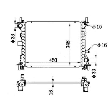 Радиатор FORD FOCUS 1.4 / 1.6 98-04 <b>SAT FD0002</b>