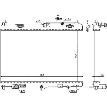 Радиатор FORD FIESTA 09- / ECOSPORT 13- <b>SAT FD0008-09</b>