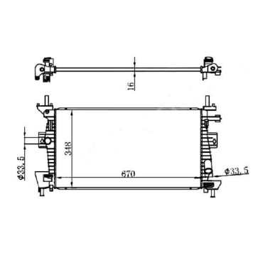 Радиатор FORD FOCUS III 1.6 / 1.8 / 2.0 11- (пластинчатый) <b>SAT FD0011</b>