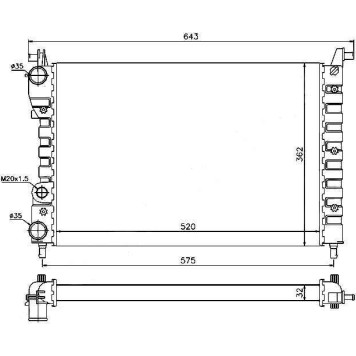 Радиатор FIAT PALIO 96-02 <b>SAT FI0004</b>