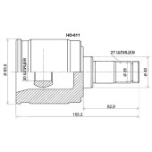 Шрус внутр.HO CR-V RD1 / 2 AT (RH) , HR-V GH1 / 2 / 3 AT (RH) <b>SAT HO-611</b>