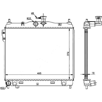 Радиатор HYUNDAI GETZ 1.1 / 1.3 / 1.4 / 1.6 02- <b>SAT HY0008-MT-1</b>