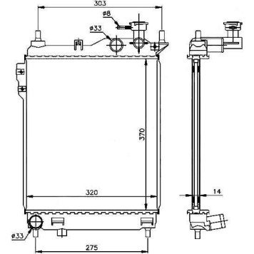 Радиатор HYUNDAI GETZ 1.1 / 1.3 / 1.4 / 1.6 02- <b>SAT HY0008-MT-2</b>