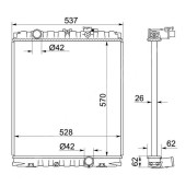 Радиатор HYUNDAI HD72 / HD78 / COUNTY <b>SAT HY0017</b>