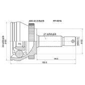 Шрус Hyundai Tucson 2.0 CRDI / 2.7 4WD 04-, Kia New Sportage 2.0 MT 2.7 AT, 4WD 04- <b>SAT HY-021A</b>