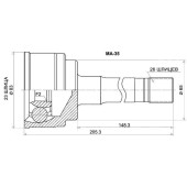 Шрус наружный MAZDA BONGO 4WD (ступица 6 шпилек) <b>SAT MA-35</b>
