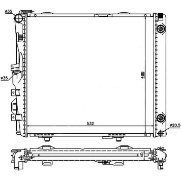 Радиатор MERCEDES E-CLASS W124 2.6 / 2.8 / 3.0 / 3.2 / 3.6AMG 85-95 <b>SAT MB0001</b>