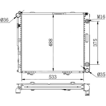 Радиатор MERCEDES E-CLASS W124 3.0D 85-95 <b>SAT MB0001-D</b>