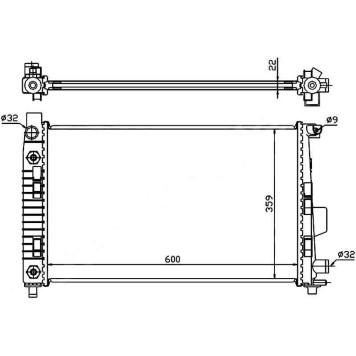 Радиатор MERCEDES A-CLASS W168 1.4 / 1.6 / 1.6D / 1.7D / 1.9 / 2.1 97-04 / VANEO W414 1.6 / 1.7D / 1.9 02- <b>SAT MB0004</b>