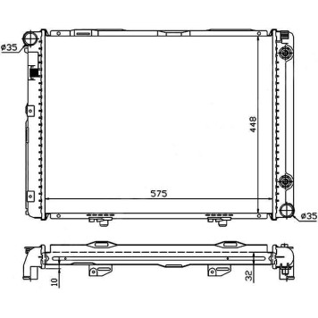Радиатор MERCEDES C-CLASS W201 2.3 82-93 <b>SAT MB0007-1</b>