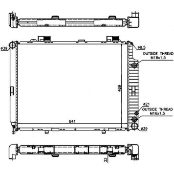 Радиатор MERCEDES E-CLASS W210 2.0 / 2.0D / 2.2D / 2.3 / 2.4 / 2.5D / 2.7TD / 2.8 / 3.0D / 3.2 95-02 <b>SAT MB0009</b>