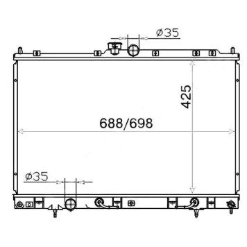 Радиатор MITSUBISHI OUTLANDER / AIRTREK 4G63T / 4G93 / 4G94 01-06 <b>SAT MC00088-2R</b>