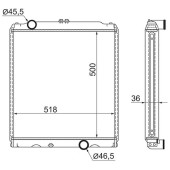 Радиатор MITSUBISHI CANTER 4D33 / 35 / 36 FE63#EC 500 mm 93- <b>SAT MC0013</b>