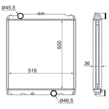 Радиатор MITSUBISHI CANTER 4D33 / 35 / 36 FE63#EC 500 mm 93- <b>SAT MC0013</b>
