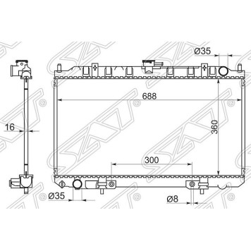 Радиатор NISSAN SUNNY B15 / AD / WIGROAD Y11 98-05 YD22 <b>SAT NS0001-16D</b>