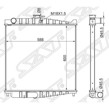 Радиатор NISSAN UD CONDOR 99- MD92 MK260 <b>SAT NS00015</b>
