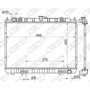 Радиатор NISSAN PRESAGE / BASSARA VQ30DE 98-03 <b>SAT NS0005-VQ30</b>