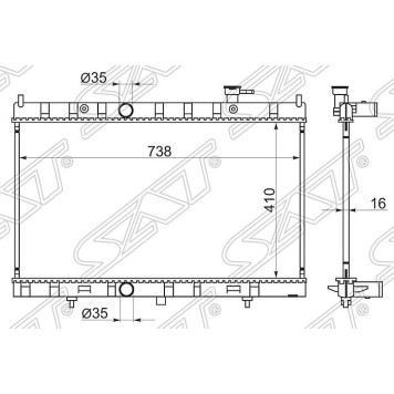Радиатор NISSAN X-TRAIL T32 14- MR20DD / QR25DE CVT <b>SAT NS0007-T32</b>