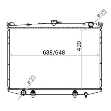 Радиатор NISSAN TERRANO 91-95 / MISTRAL / DATSUN / HARDBOY / PATHFINDER 95-99 DIESEL <b>SAT NS000W21-D</b>