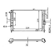 Радиатор OPEL VECTRA A 1.4 / 1.6 / 1.7D / 1.8 / 2.0 88-95 / OPEL CALIBRA 2.0 90- <b>SAT OP0001</b>