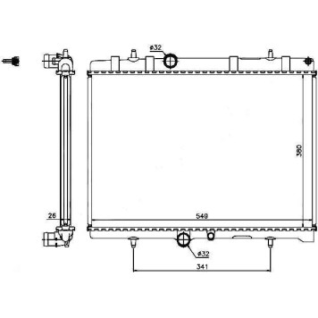 Радиатор CITROEN BERLINGO 1.6D (08- ) / / C4 / C5 1.8 / 2.0 (04- ) / / PEUGEOT 407 1.8 / 2.0 / 2. см.комментарий <b>SAT PG0001-2</b>