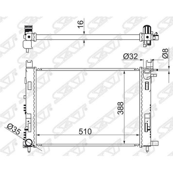 Радиатор RENAULT LOGAN / SANDERO 14- / DUSTER 10- / KAPTUR 16- <b>SAT RN0002-14</b>