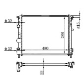 Радиатор RENAULT LOGAN 1.4 / 1.6 04-08 / / KANGOO 1.2 / 1.6 / 1.9D 98- / / CLIO 1.0 / 1.2 / 1.4 / 1.6 / 41.9D 98- <b>SAT RN0002-D7F</b>