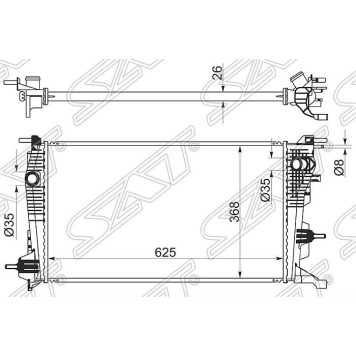 Радиатор RENAULT SCENIC / MEGAN 09- <b>SAT RN0004</b>