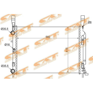 Радиатор RENAULT KANGOO 08- <b>SAT RN0006-2</b>
