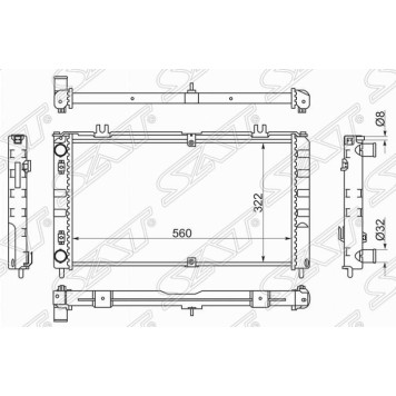 Радиатор LADA PRIORA 07- (Panasonic) с кондиционером <b>SAT SG-LD0002-1</b>