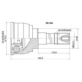 Шрус SZ Escudo / Grand Vitara G16A / H20A / J20A 95- <b>SAT SK-304</b>