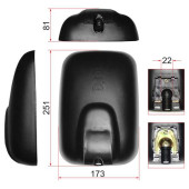 Зеркало заднего вида MITSUBISHI CANTER (251x173mm SR800) <b>SAT SL-658</b>