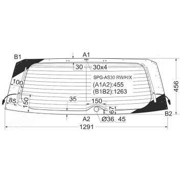 Стекло заднее (крышка багажника) с обогревом TOYOTA RAV4 III\VANGUARD 5D SUV 2005- <b>SAT SPG-AS30 RW/H/X</b>
