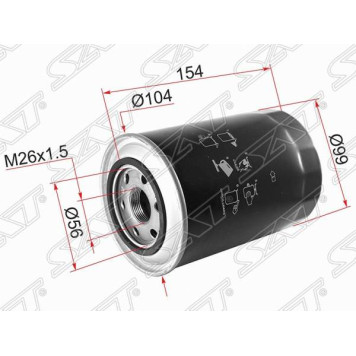 Фильтр масляный MITSUBISHI PAJERO / MONTERO 3.2 Di-D / TD 4M41 / 3.0 i 4WD 6G72 / SPORT 2.8 TDi 4M40-T / 3.2 T <b>SAT ST-1230A046</b>