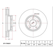 Диск тормозной передний FORD FOCUS III 11- <b>SAT ST-1790221</b>